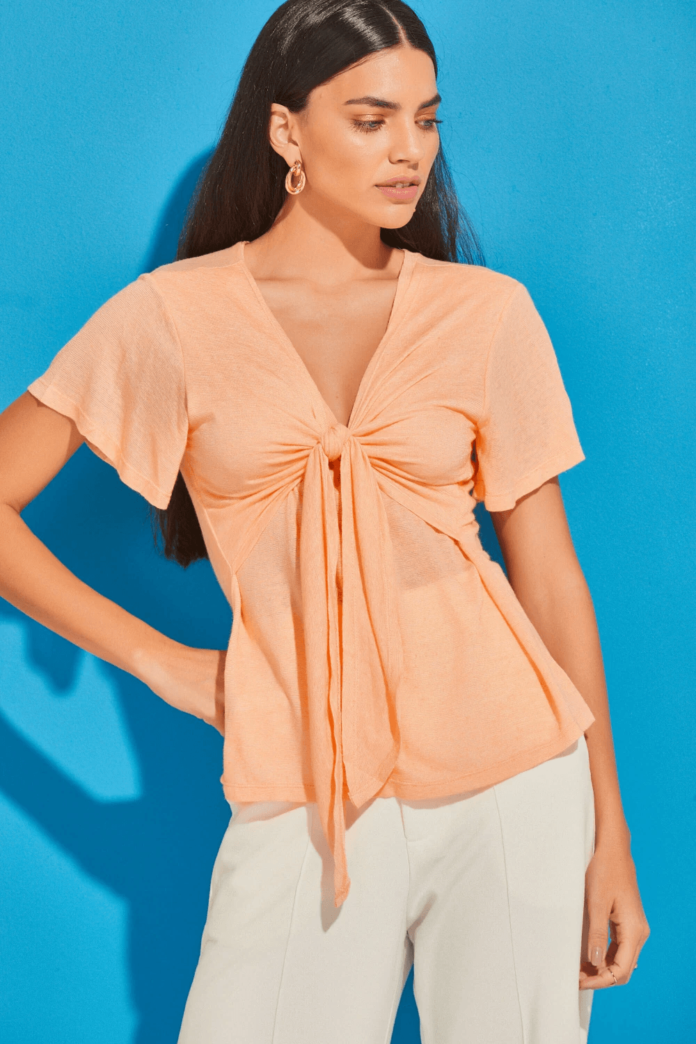 Blusa Estampada Amarração No Busto Reserva Natural - Pole Modas