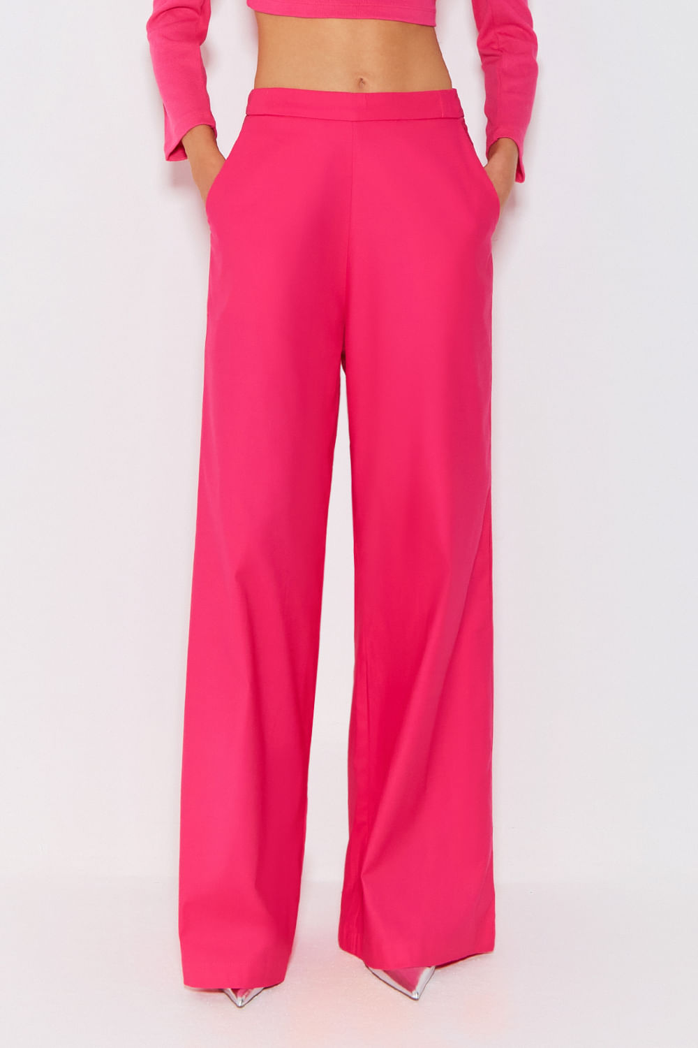 Hot Pink Lace Wide Leg Pants